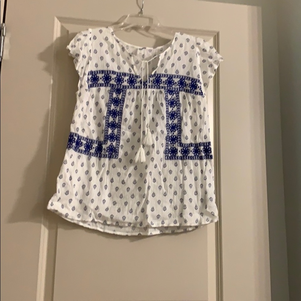 Blue Patterned Blouse